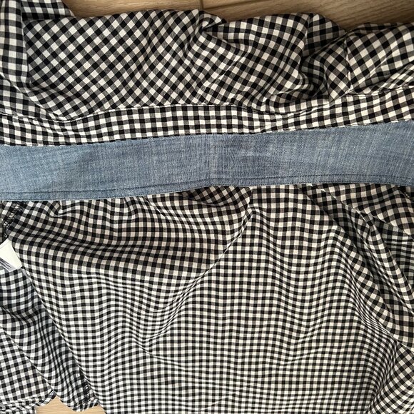 🖤Jones New York signature Gingham  Black and white button up shirt Sz M - Picture 7 of 12